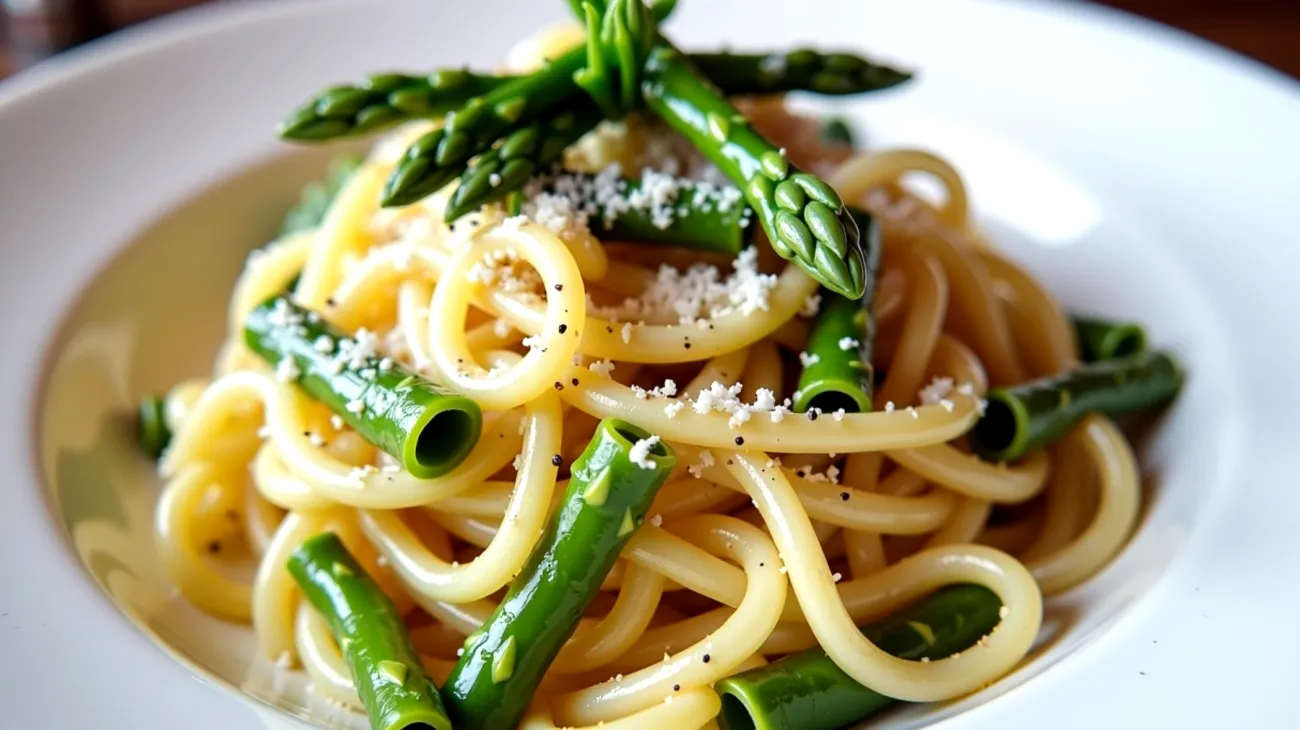 strozzapreti acciughe asparagi"