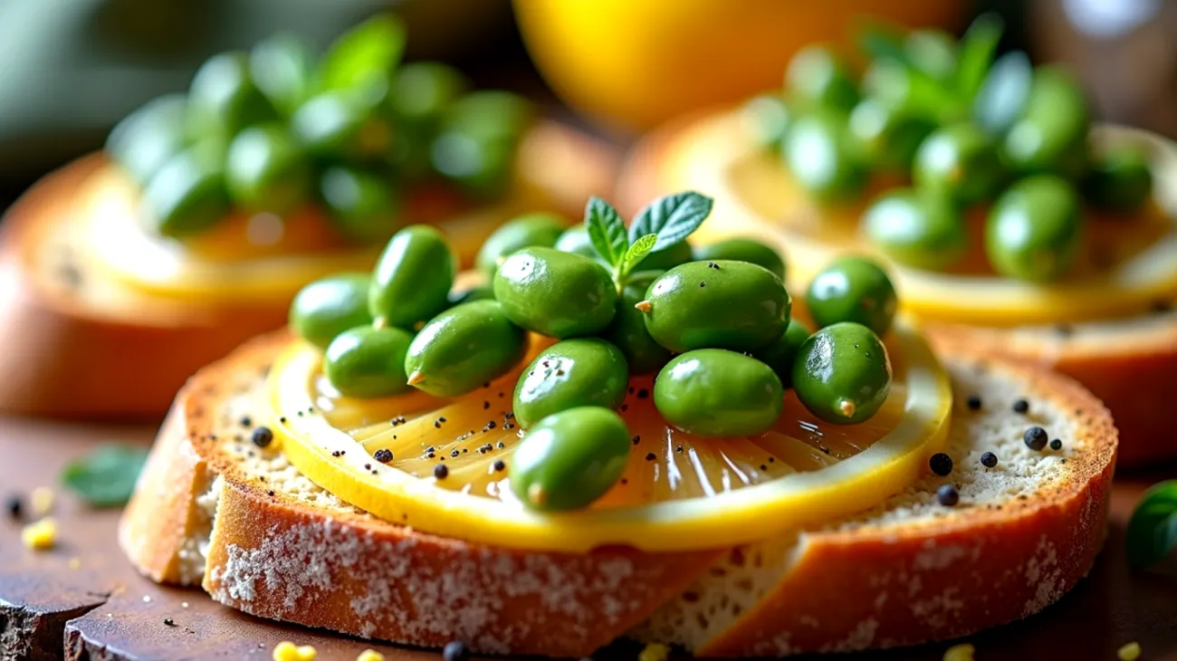 Crostini lardo fave fresche"